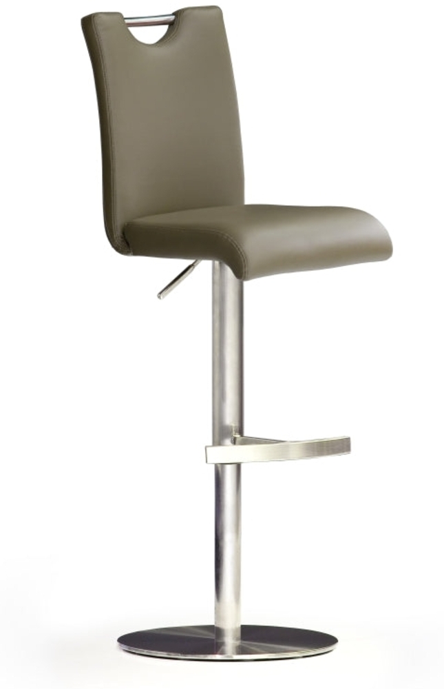 Barstuhl 'Bardo II' - Leder Cappuccino - Edelstahl Bild 1