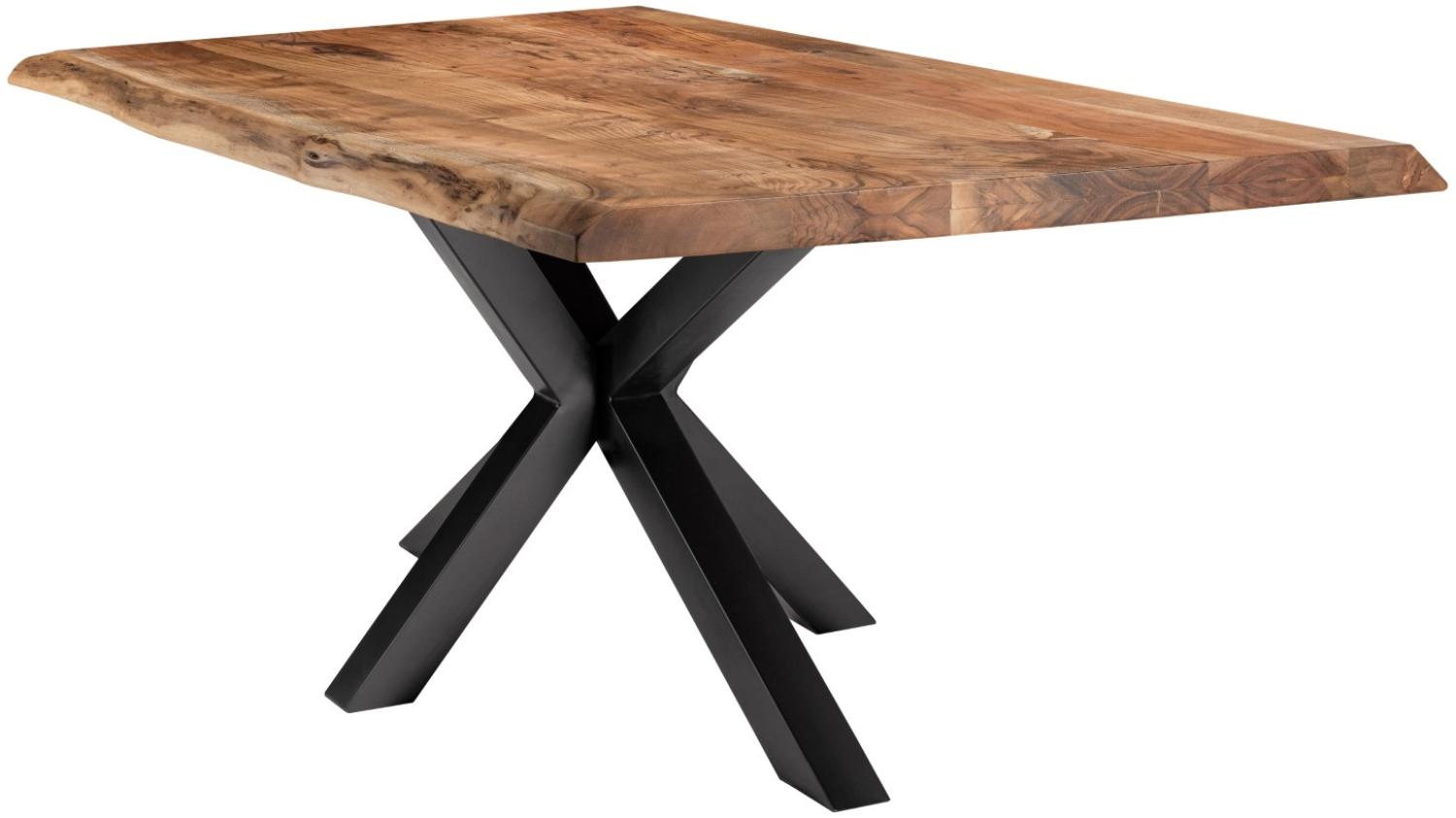 Baumkantentisch Bari - 160x90 cm - Akazienholz - Gestell Kreuz-Form Bild 1