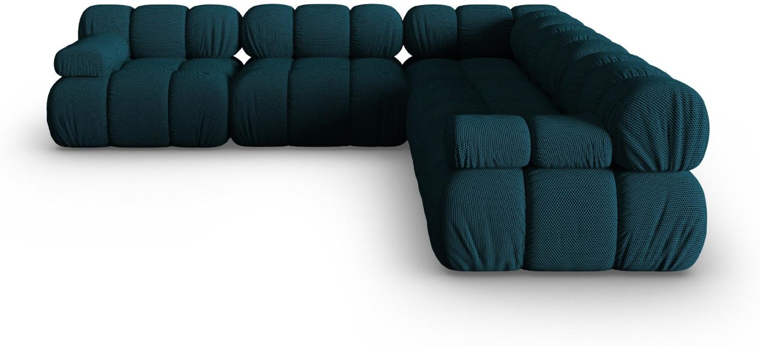 Micadoni Symmetrisches Ecksofa Bellis 5-Sitzer 3D-Stoff Marineblau Bild 1