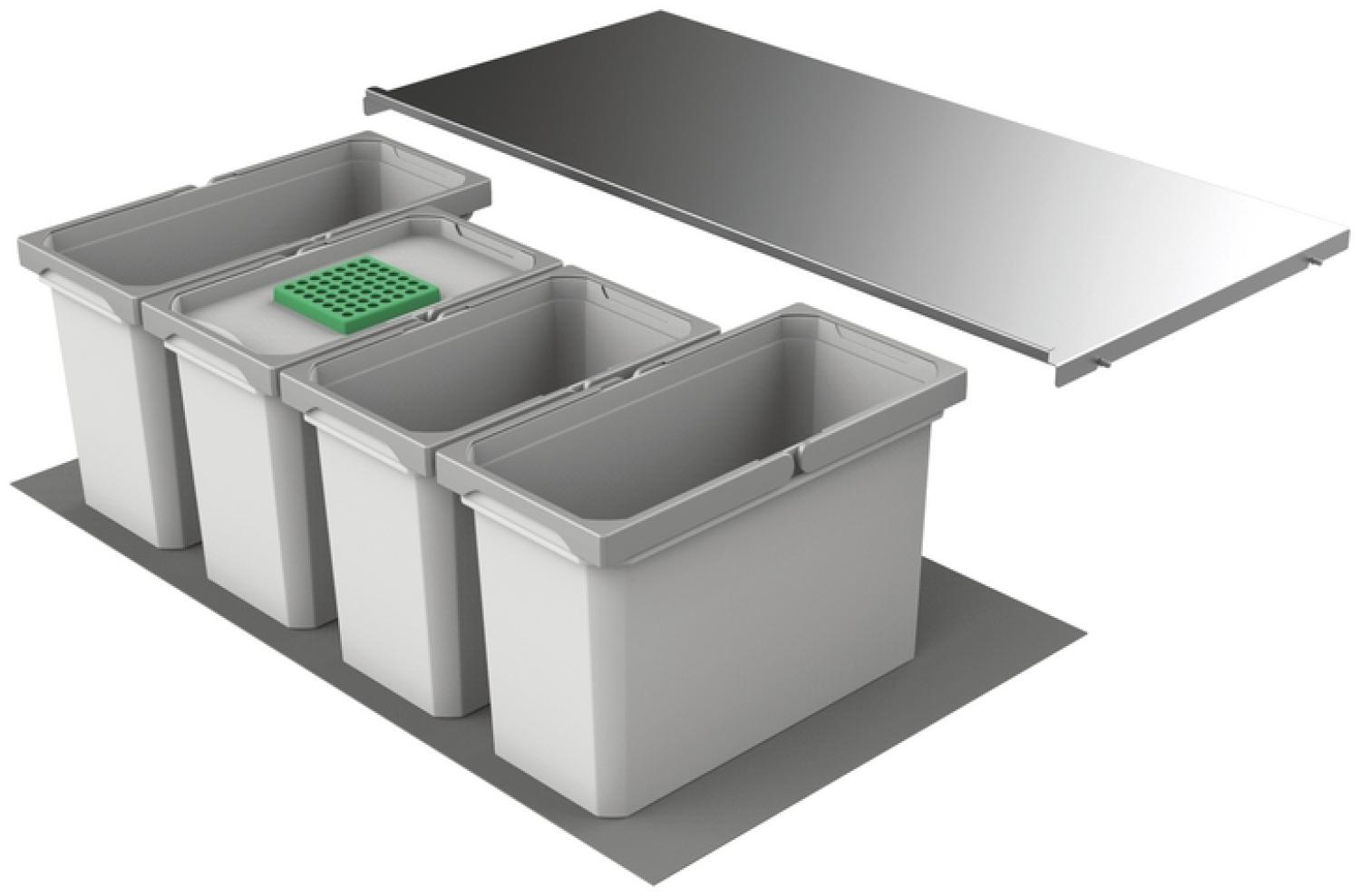 Abfallsorter Cox Box 275 S/900-4 Bio mit 4-fach Trennung für 90 cm Schrankbreite, 42 (2x12 u. 2x9) Liter / Abfalleimer / Mülleimer Bild 1