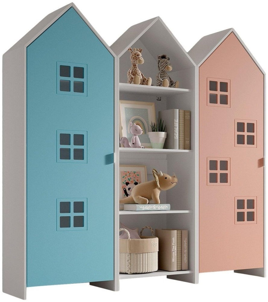 Schrank Casami Bruges 37 x 172,8 x 171,3 cm MDF Blau Rosa Bild 1