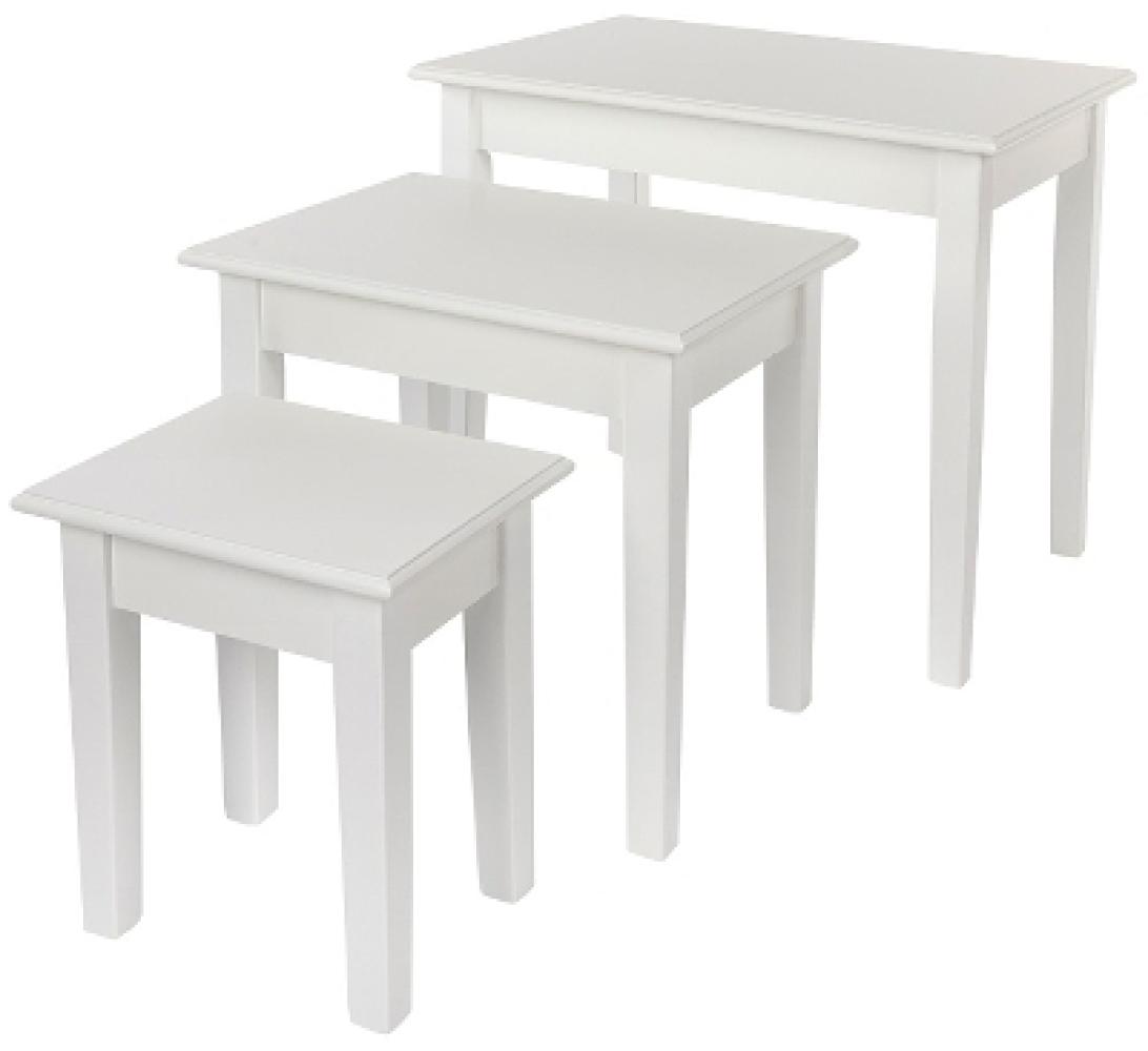 Beistelltischset Meridian 3tlg. MDF Weiß Bild 1
