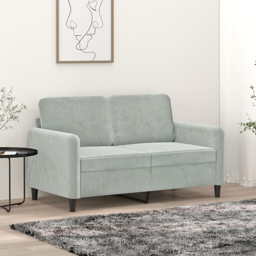 vidaXL 2-Sitzer-Sofa Hellgrau 120 cm Samt 359432 Bild 1