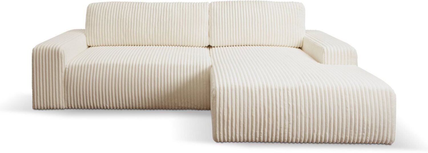 WERK2 Ecksofa Hugo-L L-Form, Design Ecksofa in Cord mit Schlaffunktion & Bettkasten Bild 1