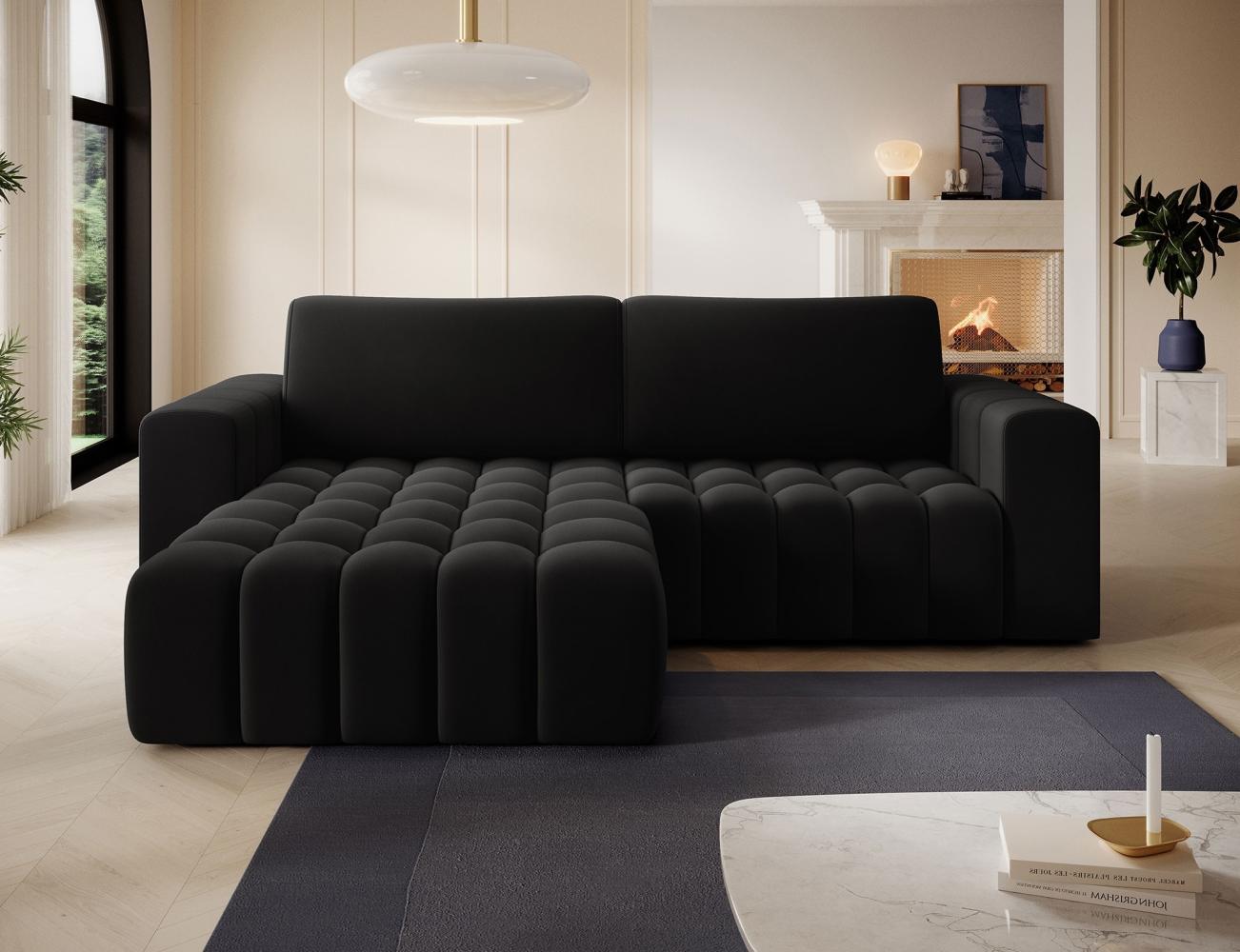 Eltap 'Bonett' Ecksofa mit Schlaffunktion, 92 x 175 x 250 cm, Schwarz, Links Bild 1