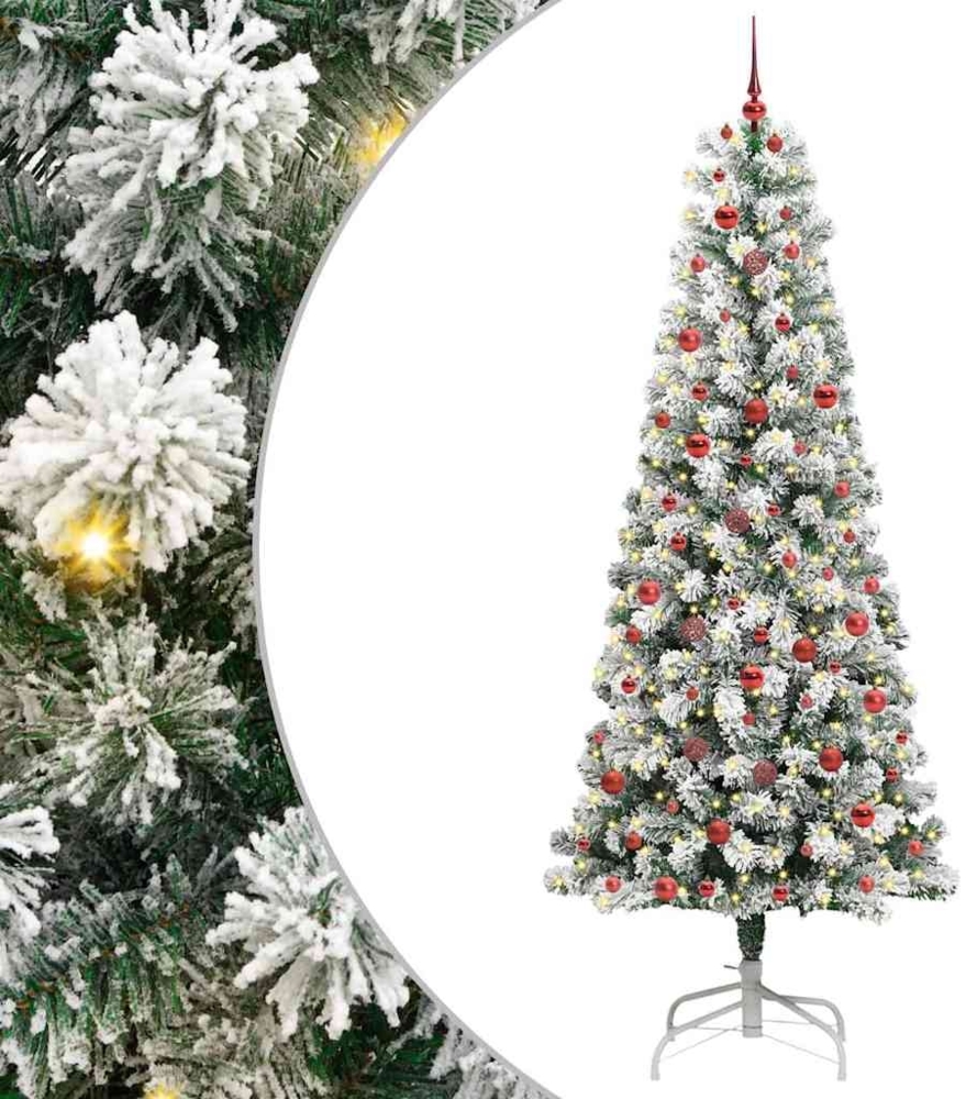 vidaXL Künstlicher klappbarer Weihnachtsbaum Grün und Weiß 240 cm 3395613 Bild 1
