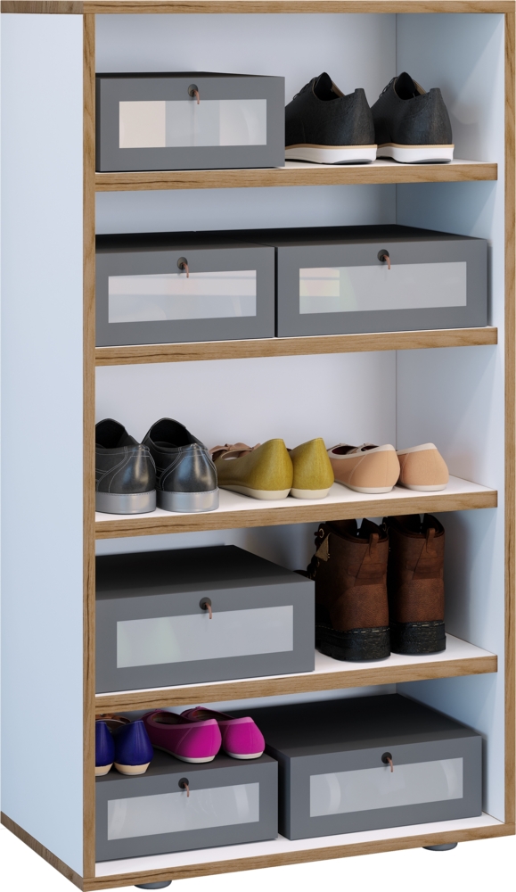 VCM Schuhregal Salia 921011 Weiß H. 110 x B. 60 x T. 33 cm Bild 1