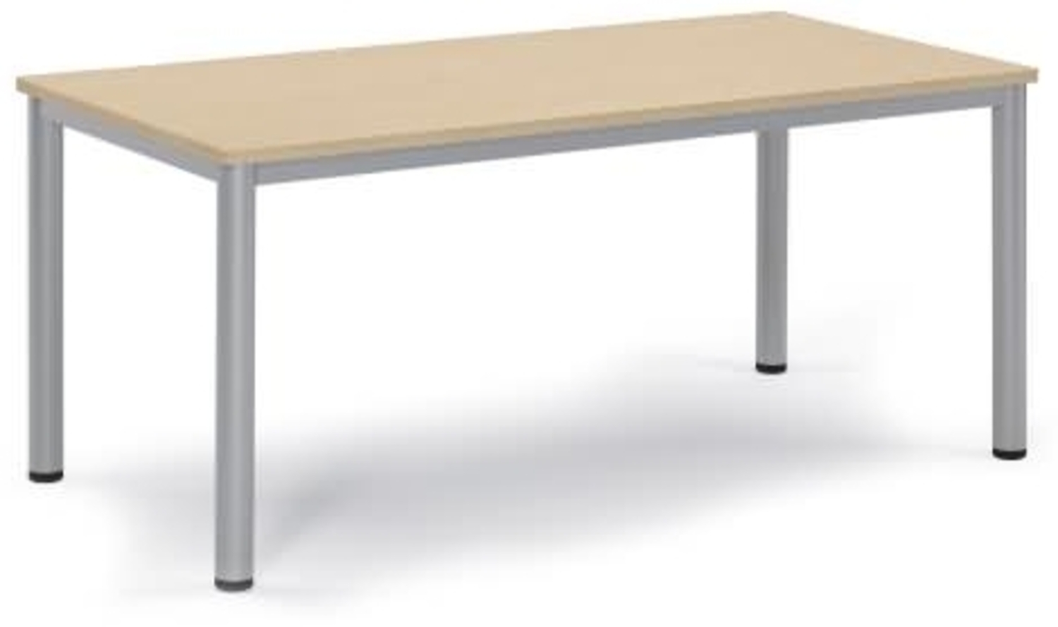 Soennecken Besprechungstisch 160x80x72cm Gestell silber Platte ahorn Bild 1