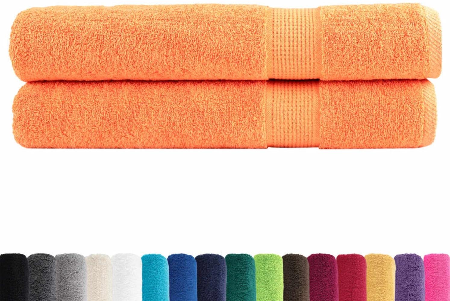 vidaXL Premium-Saunatücher SOLUND 2 Stk. Orange 80x200 cm 600 g/m² 137386 Bild 1