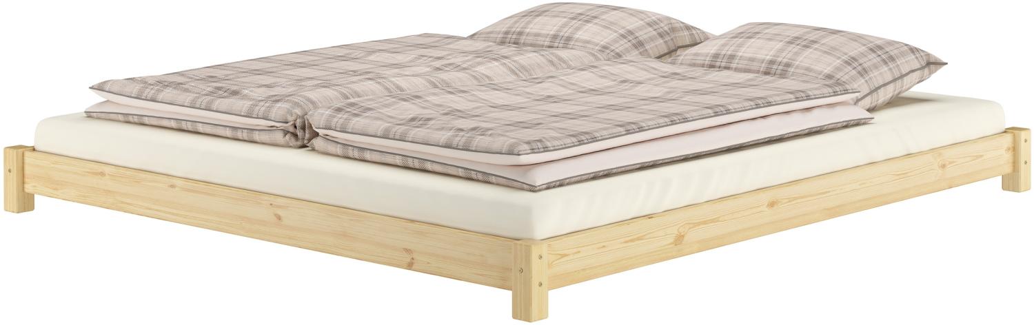 Flaches Doppelbett Massivholzbett Niedrigbett 180x200 Kiefer massiv V-60.51-18ohne Zubehör Bild 1