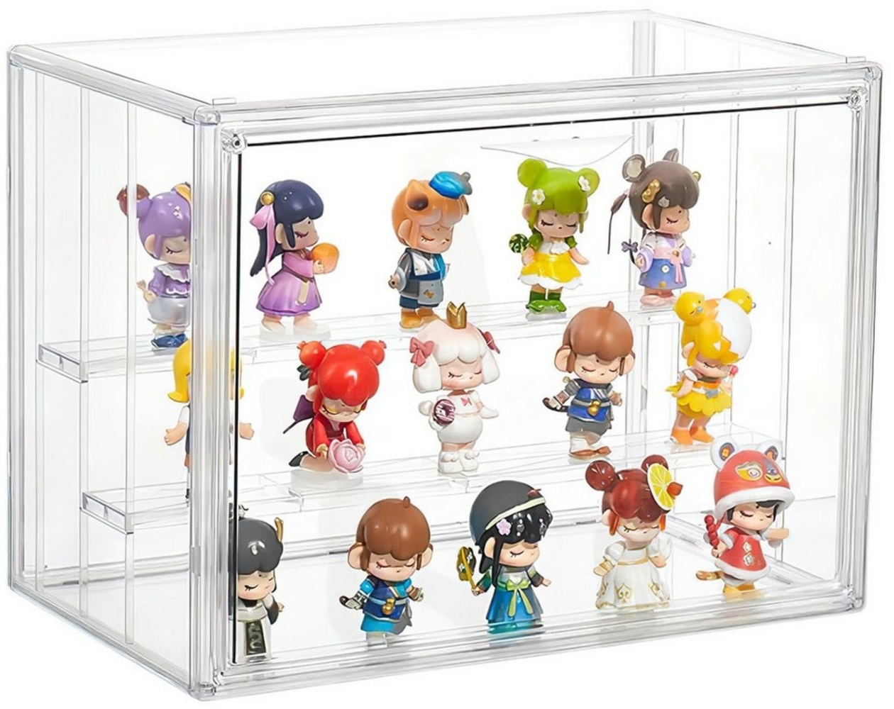 Refined Living Vitrine Schaukasten Vitrine mit Magnetischer Display Box Groß Würfel 3 Etagen (Transparenter Ständer Staubdichter Schutz Klarsicht Aufbewahrungsbox, 1-St, Für Action Figuren Spielzeug MiniFiguren Sammelfiguren( 36*22*26.5cm) Geeignet für... Bild 1