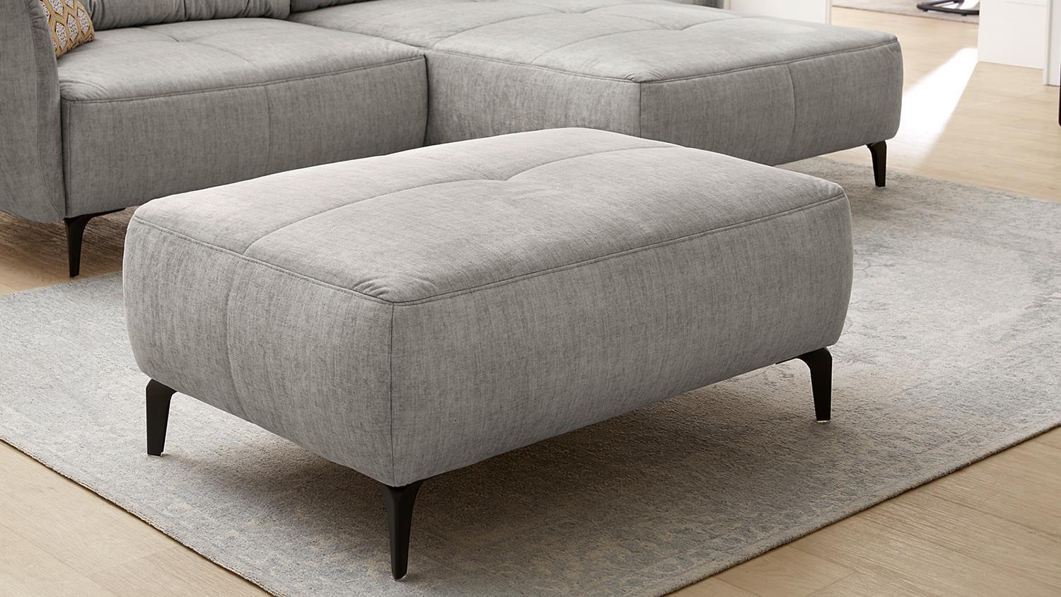 Hocker SALO in Velours grau mit Nosagfederung 81x114 cm Bild 1