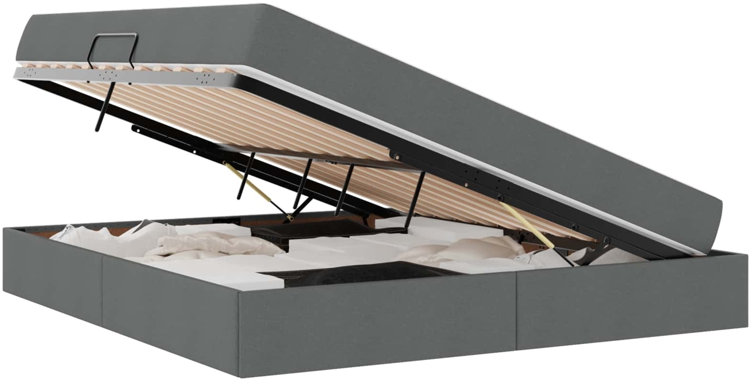 vidaXL Aufbewahrungsbett mit Matratze Dunkelgrau 180x200 cm 3399677 Bild 1