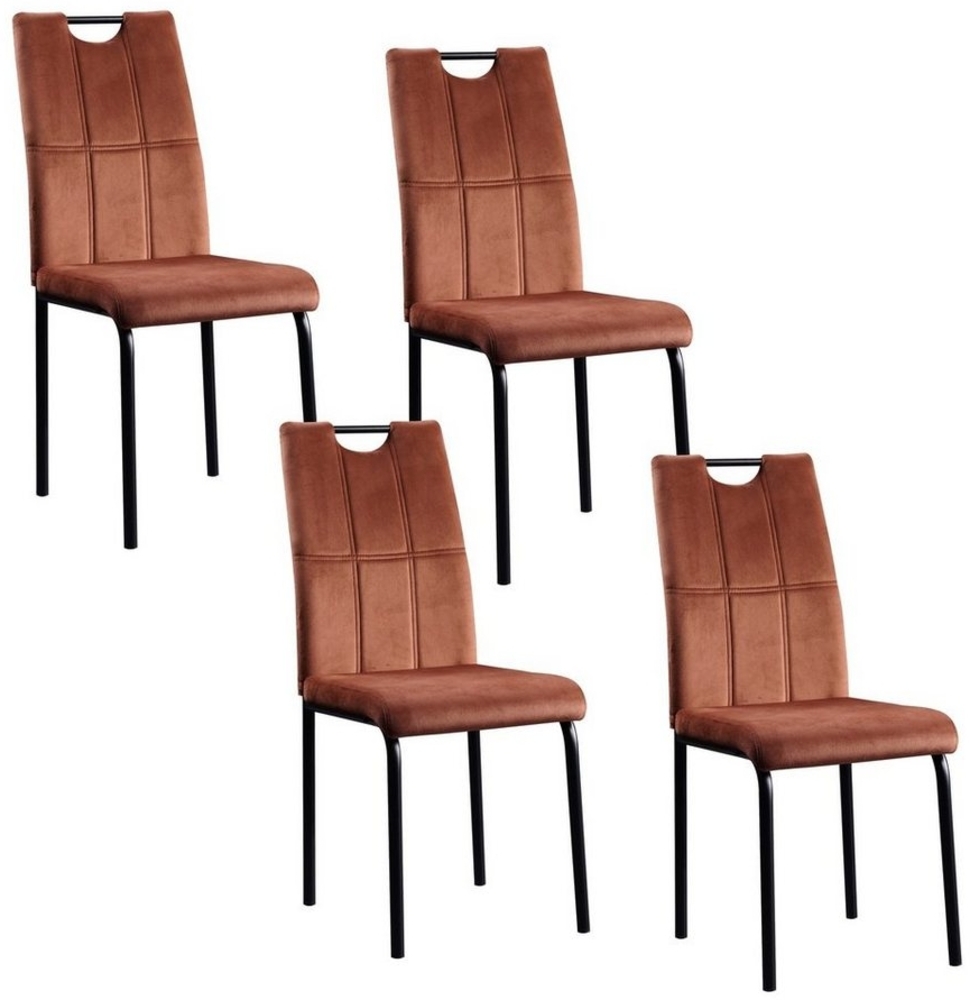 HTI-Living Polsterstuhl Esszimmerstuhl Denton Samt Braun 4er-Set (Set, 4 St), Polsterstuhl Velvet Bild 1