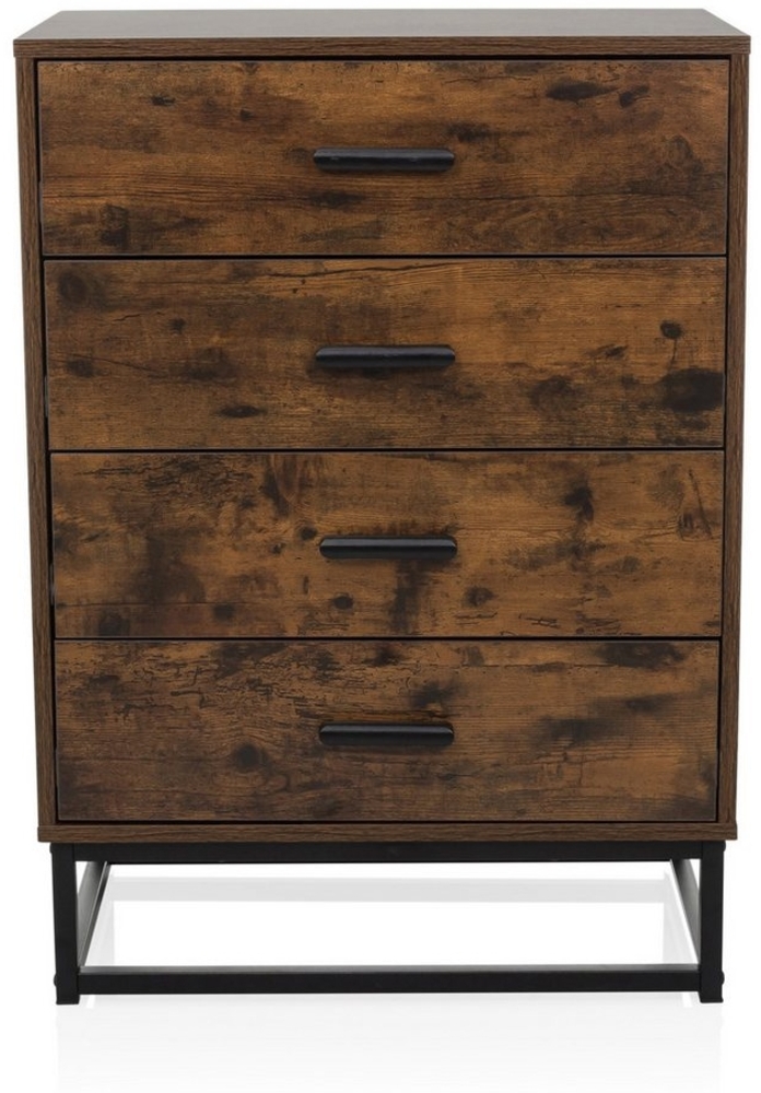 hjh LIVING Kommode VINSTRA Sideboard H/B/T: 83.5 x 60.0 x 38.5 cm, Schubladenkommode Highboard mit 4 Schubladen im Retro-Industrial-Stil Bild 1