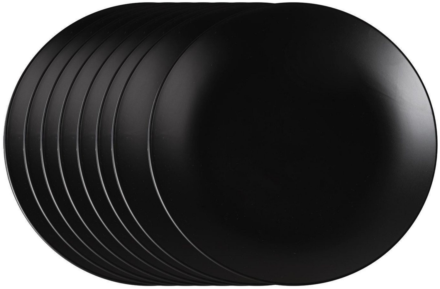 HIT Trading Speiseteller BRUNCH, Ø 27 cm, Schwarz matt, Porzellan, (8 St) Bild 1