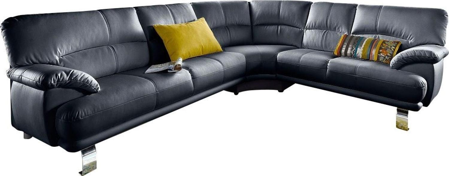 TRENDMANUFAKTUR Ecksofa Cecilia in italienischem Design, modern und komfortabel, L-Form, bequeme Armlehnen, mit langem Schenkel Bild 1