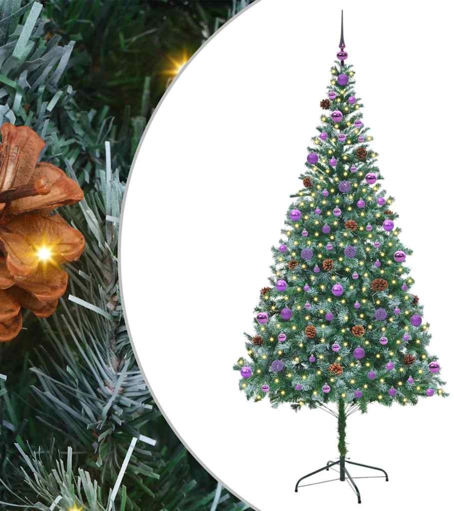 vidaXL Künstlicher Weihnachtsbaum Grün 210 cm PVC und Stahl 3396729 Bild 1