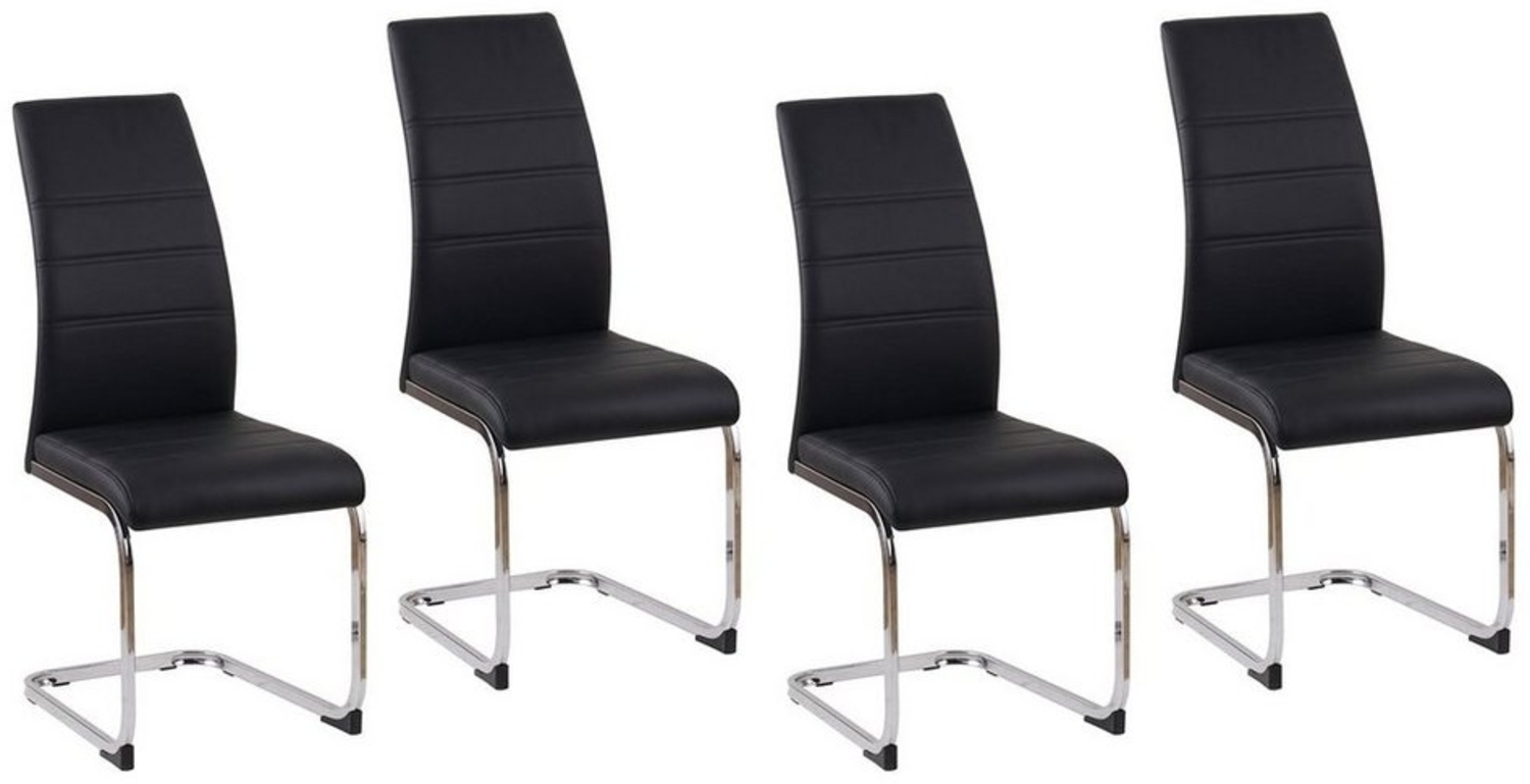 HTI-Living Freischwinger Schwingstuhl SallyC PU Schwarz (Set, 4 St), Freischwinger Esszimmerstuhl Kunstleder Bild 1