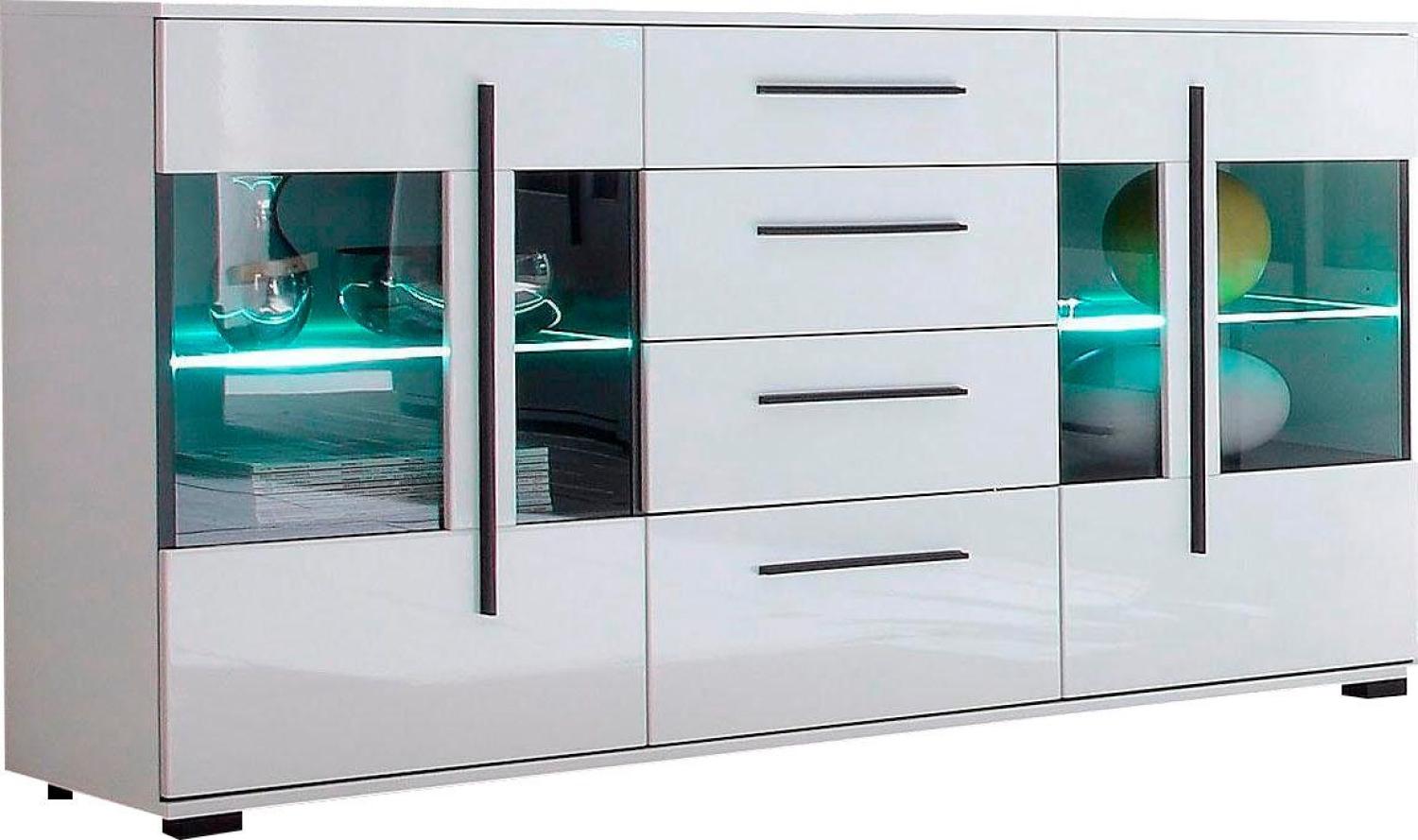 INOSIGN Sideboard Cantara, moderner Schrank, Kommode in Eiche Evoke oder weiß, schwarze Stangengriffe, ausreichend Stauraum, vielseitig einsetzbar Bild 1