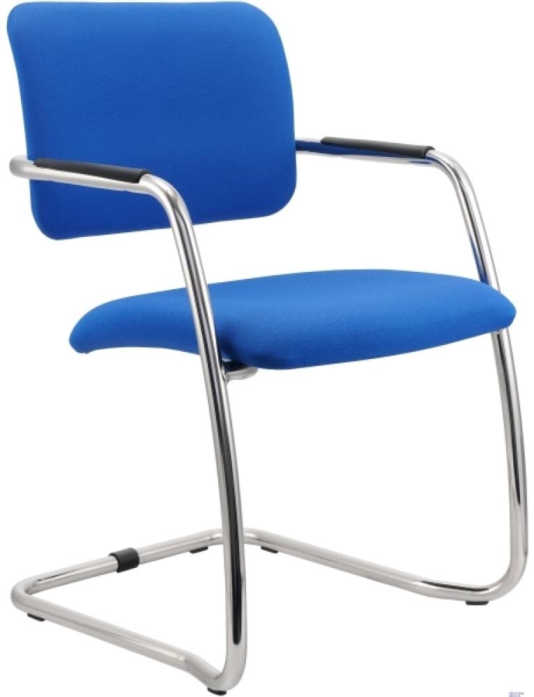 Besucherstuhl Freischwinger 2er Set, Blau Bild 1