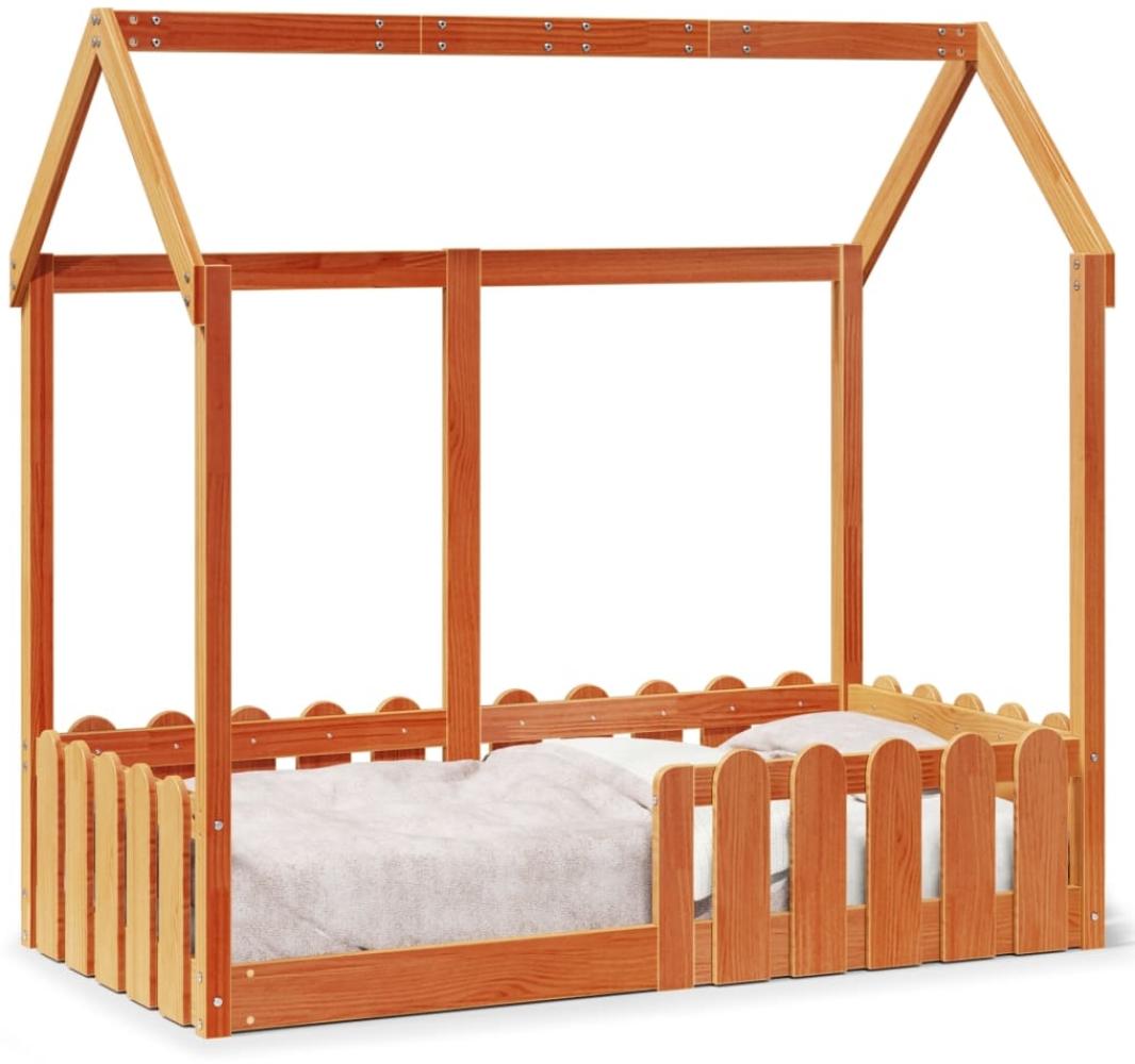 vidaXL Kinderbett Hausbett Wachsbraun 70x140 cm Kiefer 850700 Bild 1