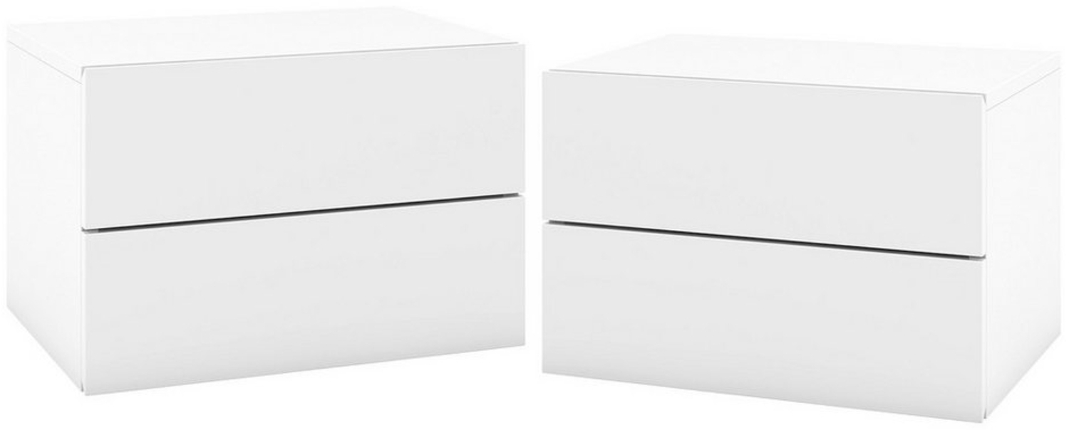COSTWAY Nachttisch (2-St), hängend, mit 2 Schubladen, Nachtschrank Bild 1