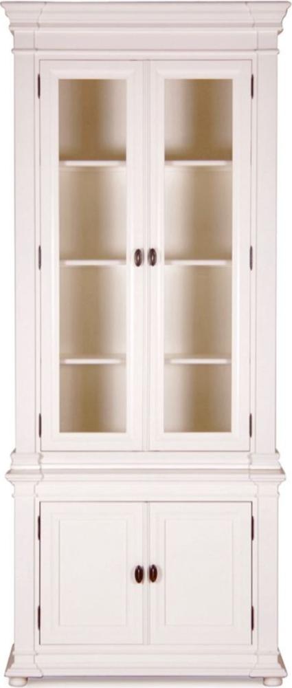 Casa Padrino Landhausstil Vitrinenschrank Antik Weiß 100 x 50 x H. 242 cm - Handgefertigte Shabby Chic Vitrine Bild 1