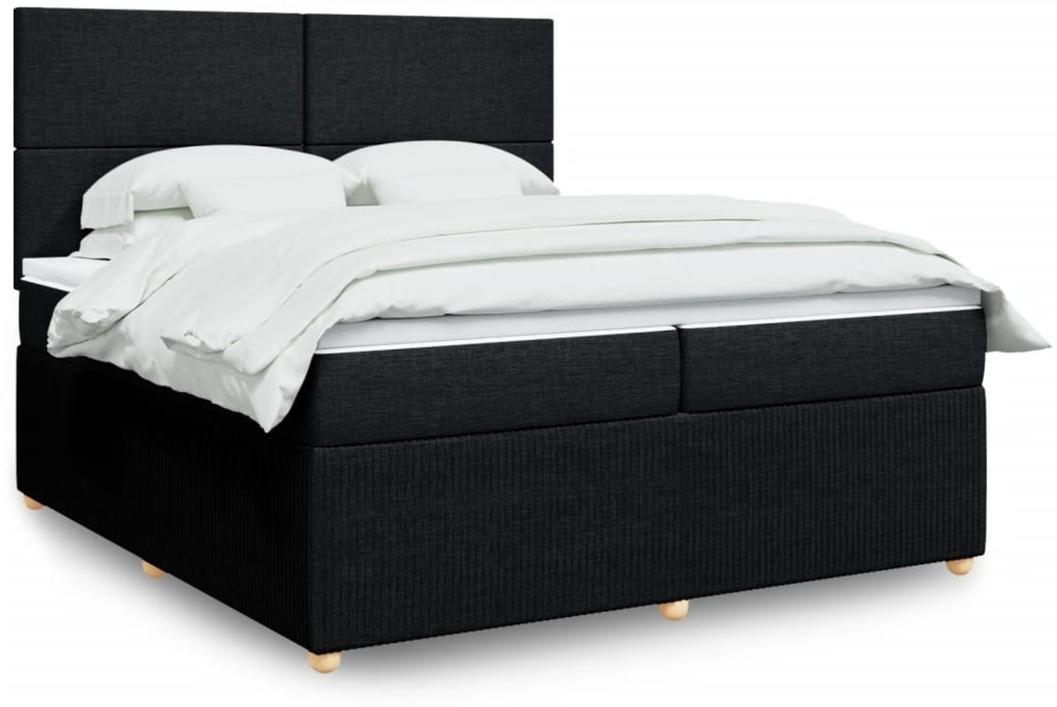 vidaXL Boxspringbett mit Matratze Schwarz 200x200 cm Stoff 3292158 Bild 1