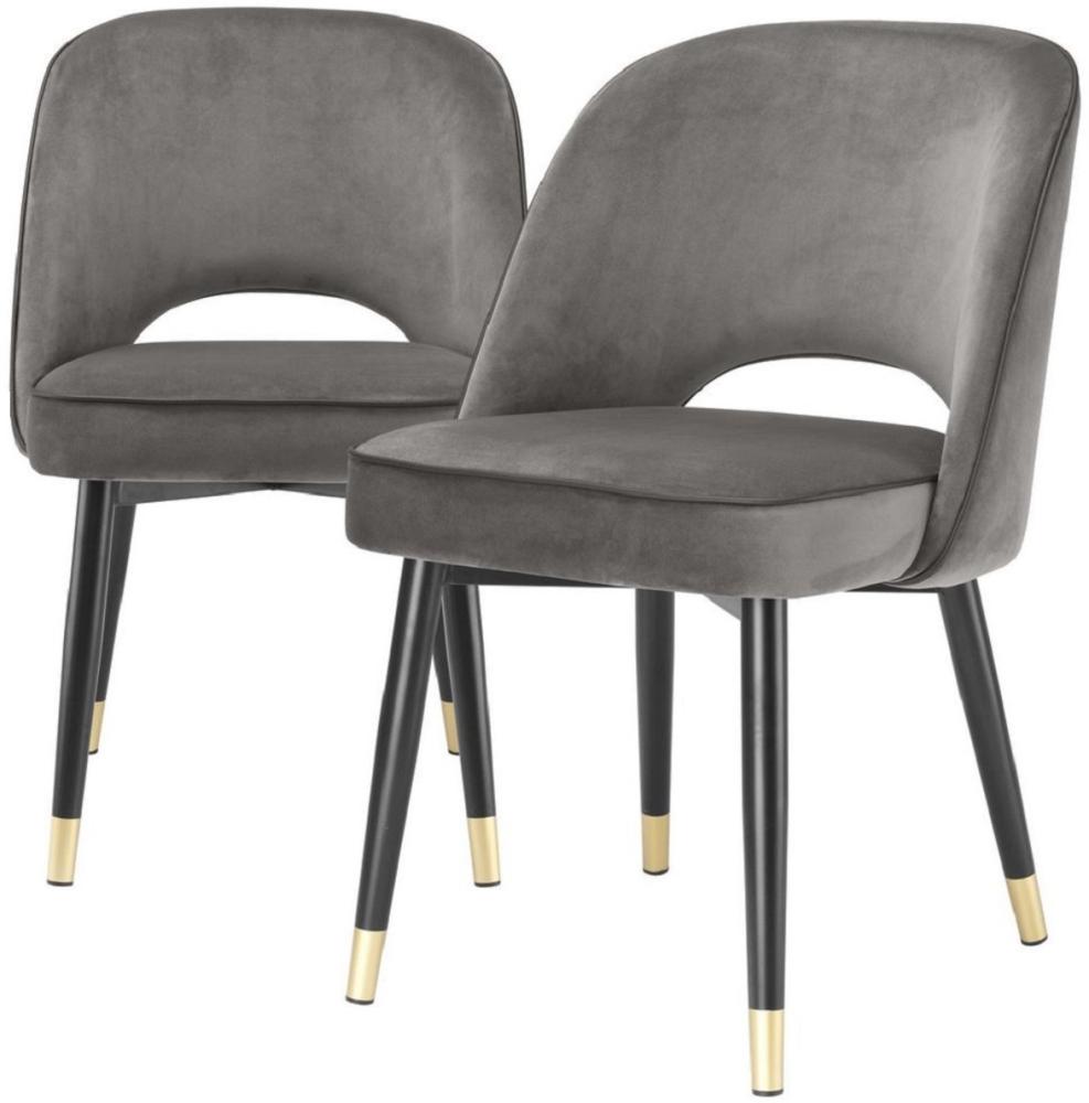 EICHHOLTZ Esszimmerstuhl Cliff Velvet Set von 2 - 6 Farben Savona Grey Velvet Bild 1