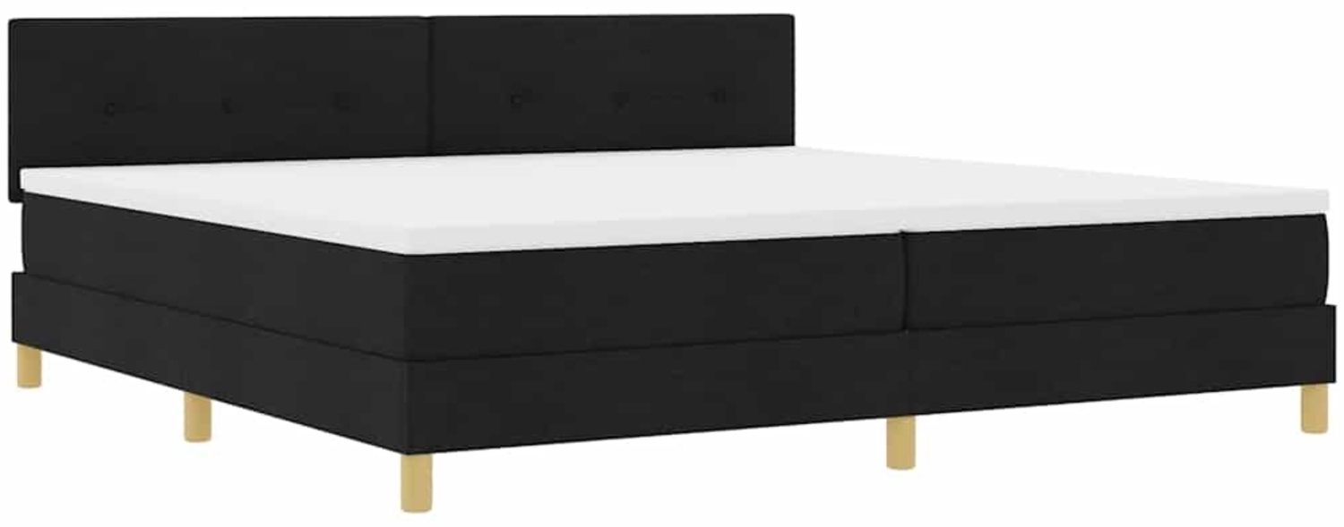 vidaXL Boxspringbett mit Matratze Schwarz 200 x 200 cm Stoff 3338946 Bild 1