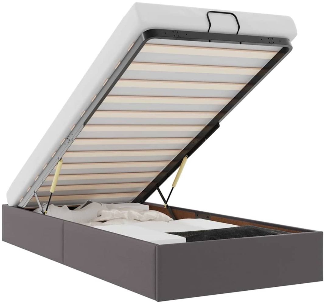 vidaXL Ottoman-Bett ohne Matratze Grau 100x200 cm Kunstleder 3310787 Bild 1