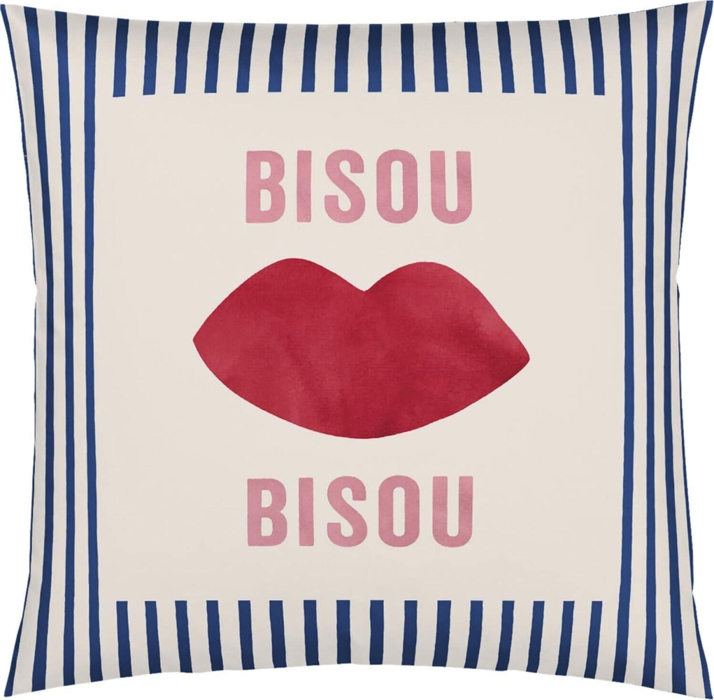 elegante Mako-Satin Kissenbezug Bisou ultramarin|40x40 cm Bild 1