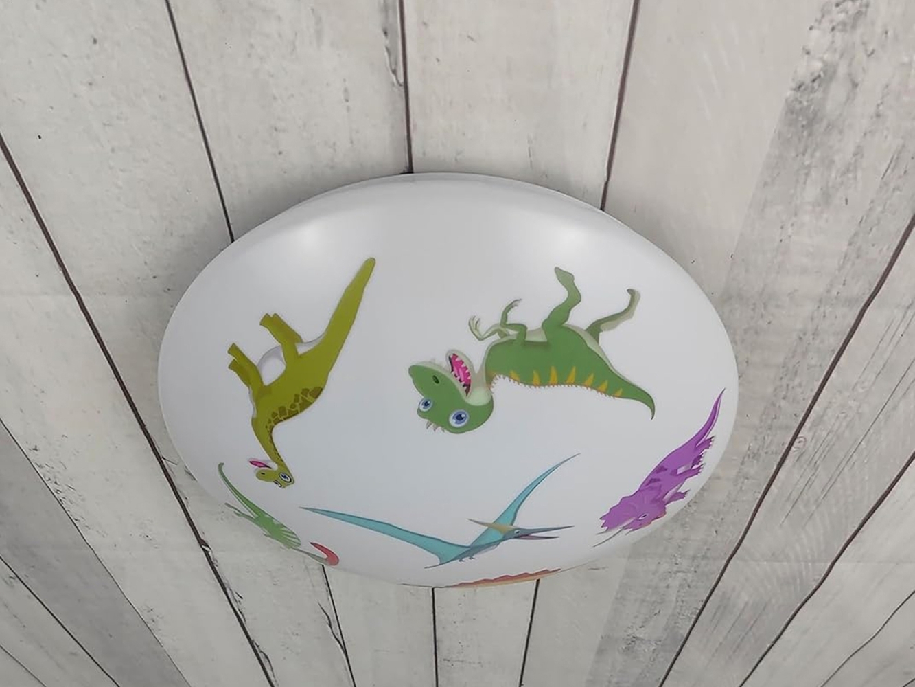 Coole LED Deckenleuchte mit Dino Motiv fürs Kinderzimmer, bunt Ø 35cm Bild 1