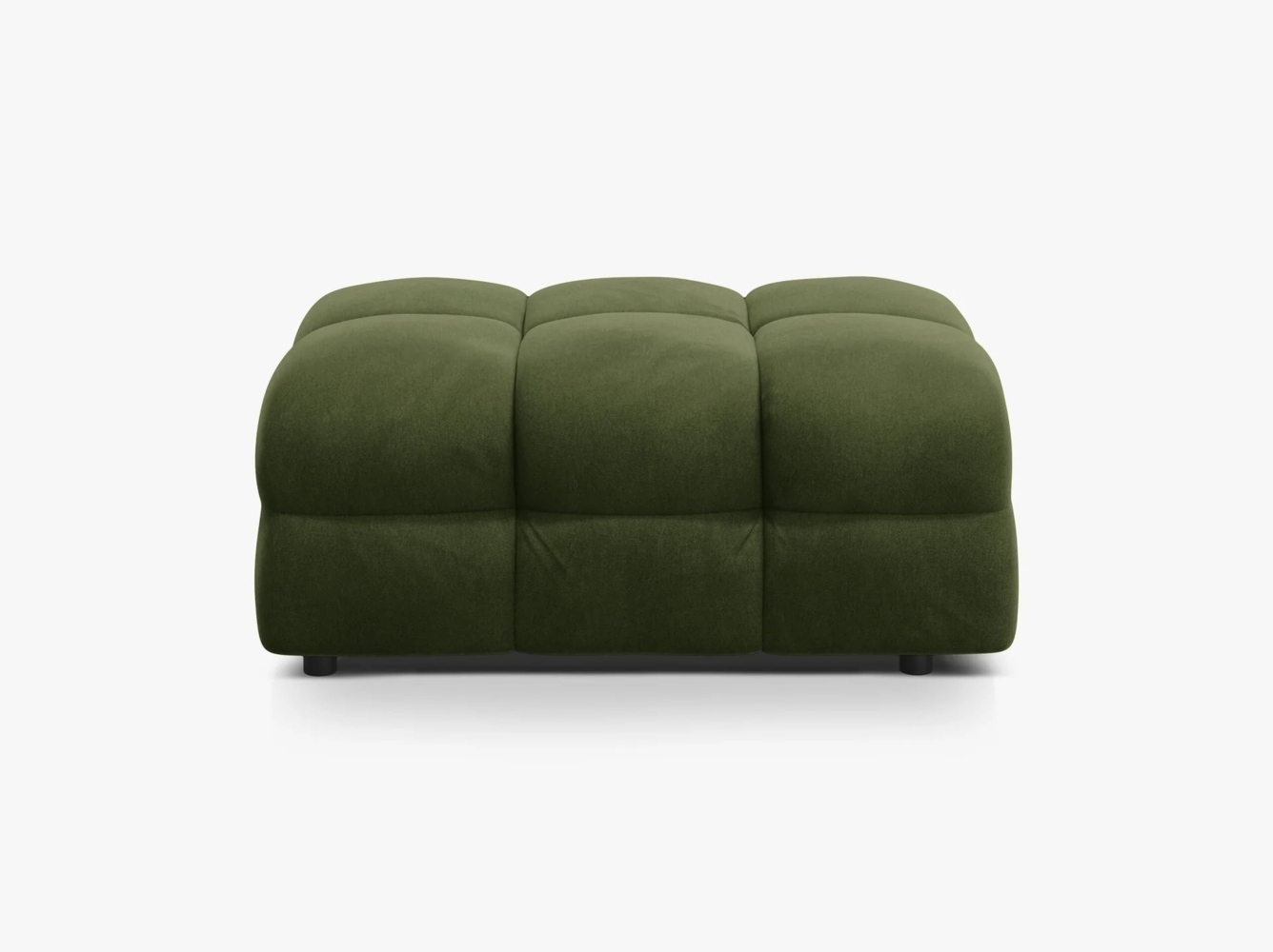 Micadoni Hocker Kendal 1-Sitzer Samt Armeegrün Buchenholz schwarz Bild 1