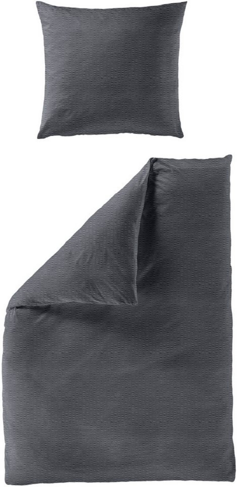 BIERBAUM Bettwäsche Chic Uni, Seersucker, 2 teilig, Schickes Unidesign: Modern und elegant für jedes Schlafzimmer Bild 1