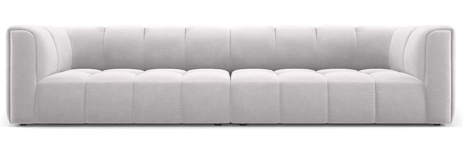 Micadoni Modulares Sofa Serena 4-Sitzer Samtstoff Silber Bild 1