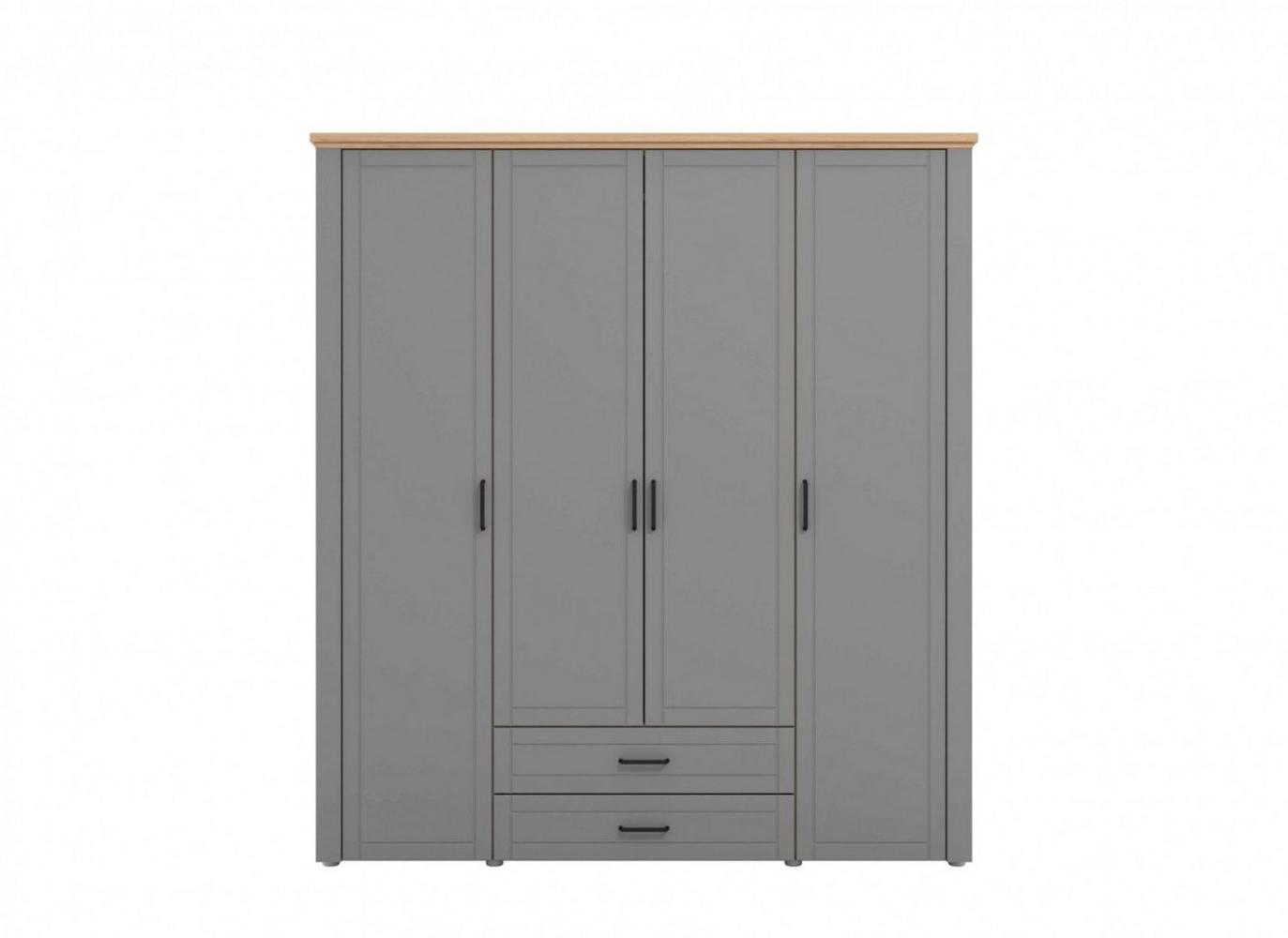 Home affaire Kleiderschrank Valencia Schlafzimmerschrank Garderobe Landhaus Design Bestseller Schrank inkl. 8 Einlegeböden, 2 Schubladen, Kleiderstange Bild 1