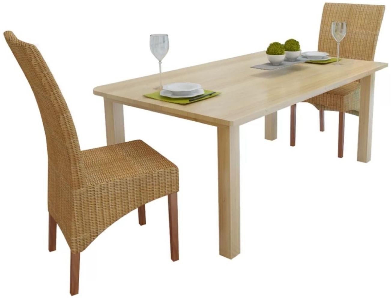 vidaXL Esszimmerstühle 2 Stk. Braun Natur Rattan [243236] Bild 1