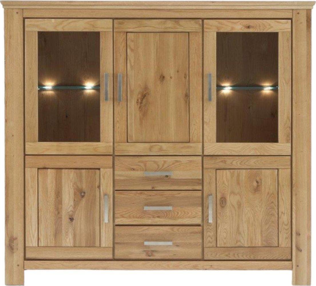 Highboard Teilmassiv Iantha 176x165x47 Anrichte Wildeiche natur geölt 20097 Bild 1