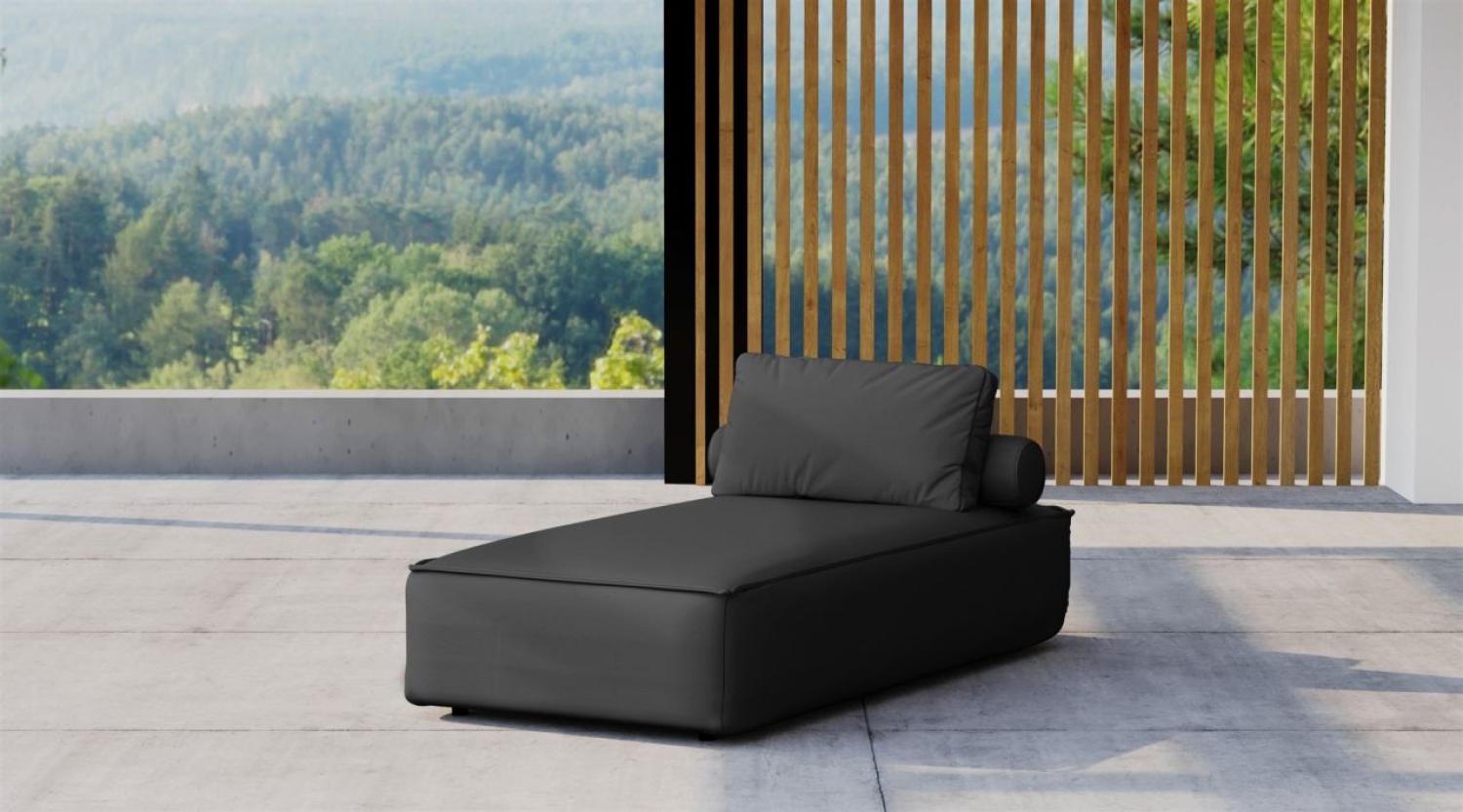 Chaiselongue Sezlong Polsterliege SUMMER wetterfester Stoff NXL Schwarz Bild 1