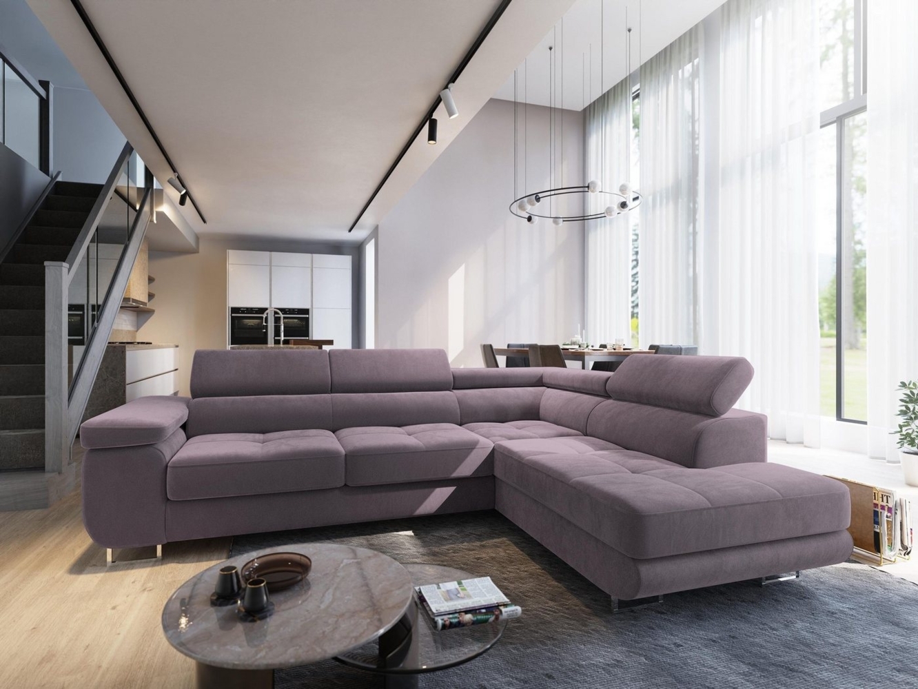 Masseno Ecksofa SELVA mit Schlaffunktion L-Form, Sofa mit Bettkasten Bild 1