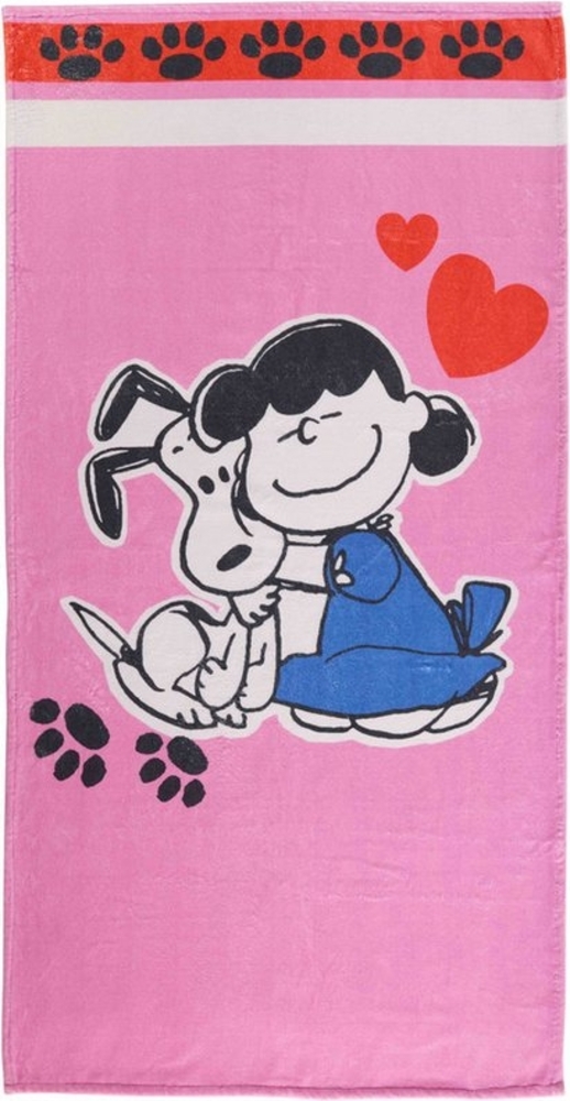 Peanuts Snoopy Strandtuch Handtuch Badetuch Pink 70 x 140 cm Bild 1