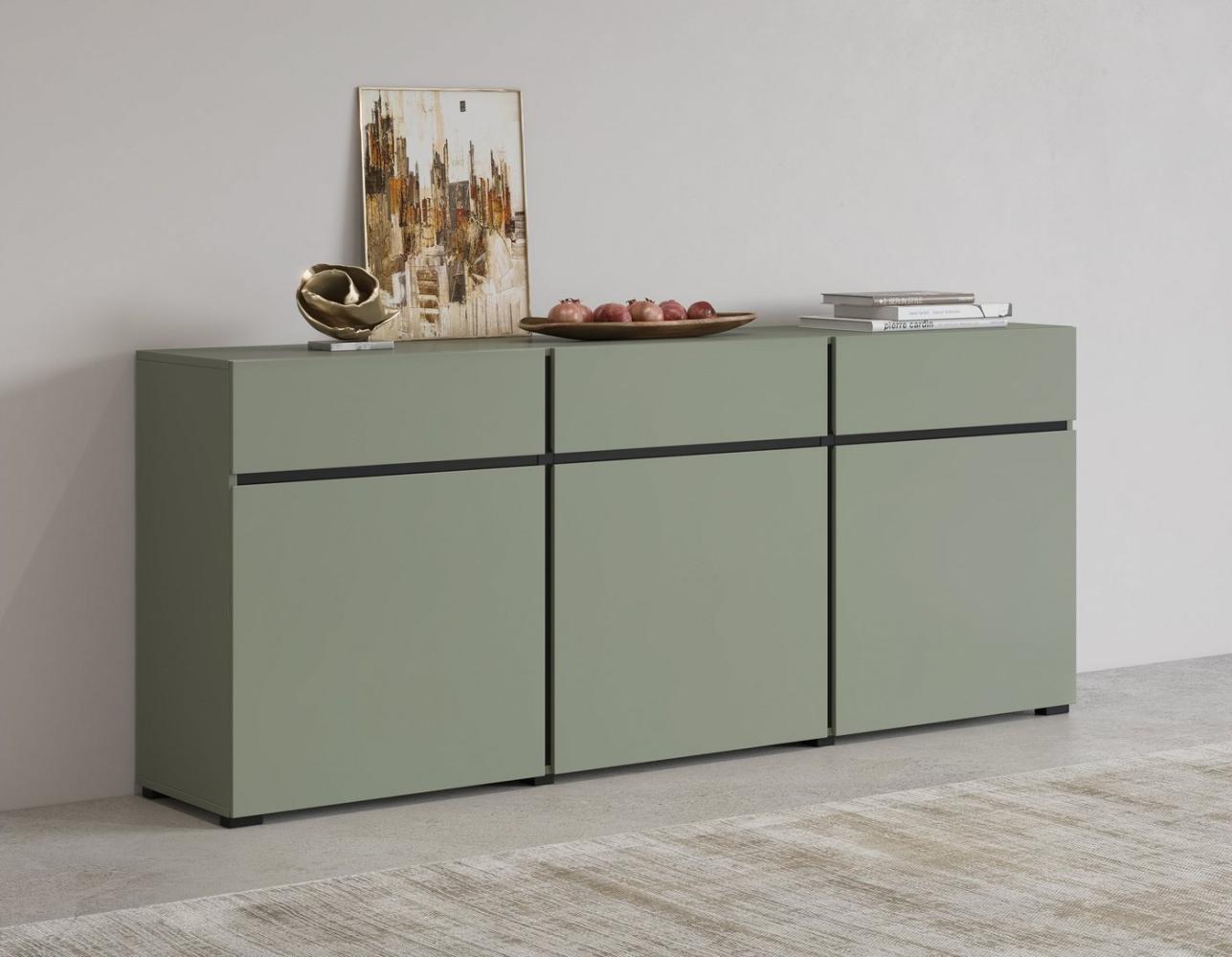 INOSIGN Sideboard Cross,Breite 180 cm, moderne grifflose Kommode,3 Türen/3 Schubkästen, Schubladenschrank mit viel Stauraum, Einlegeböden verstellbar Bild 1