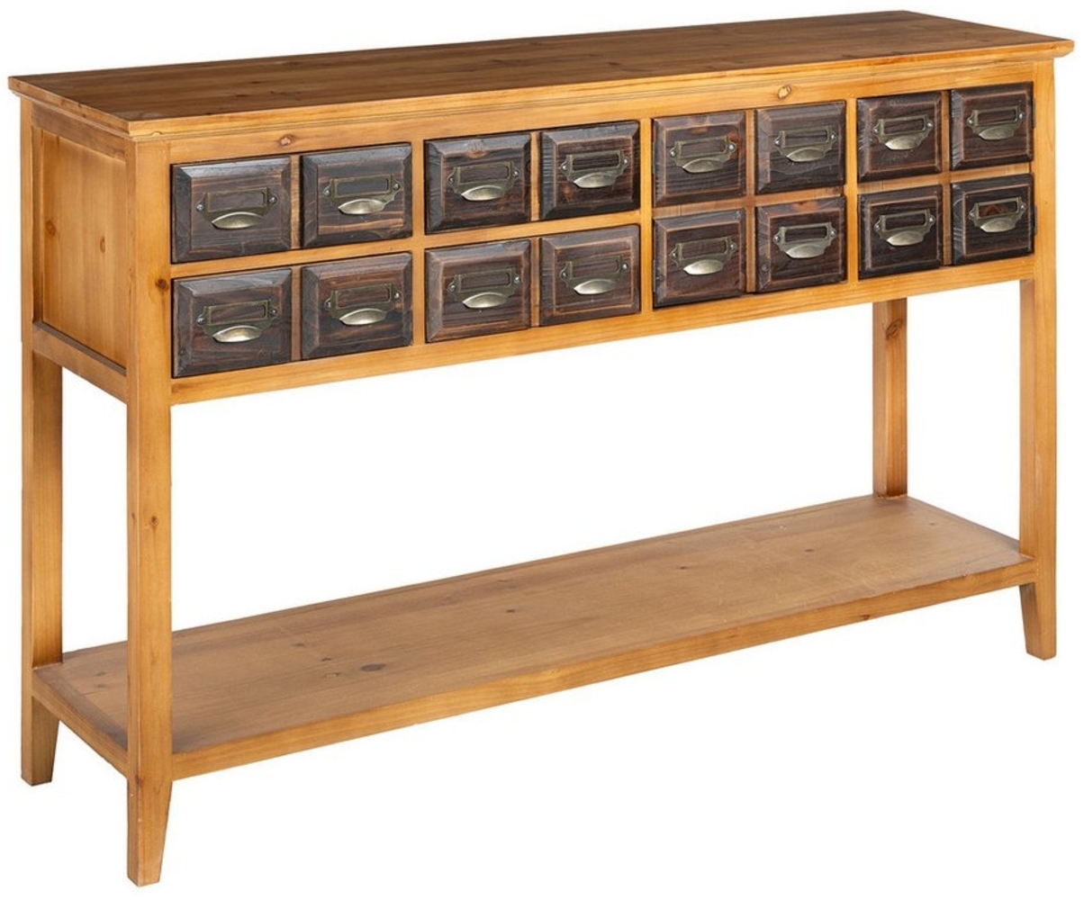 riess-ambiente Konsolentisch HERITAGE 125cm natur / braun · Holz-Apothekerschrank mit 4 Schubladen (Einzelartikel, 1-St), schmale Mehrzweck-Kommode · für Küche, Wohnzimmer & Flur · mit Ablage Bild 1