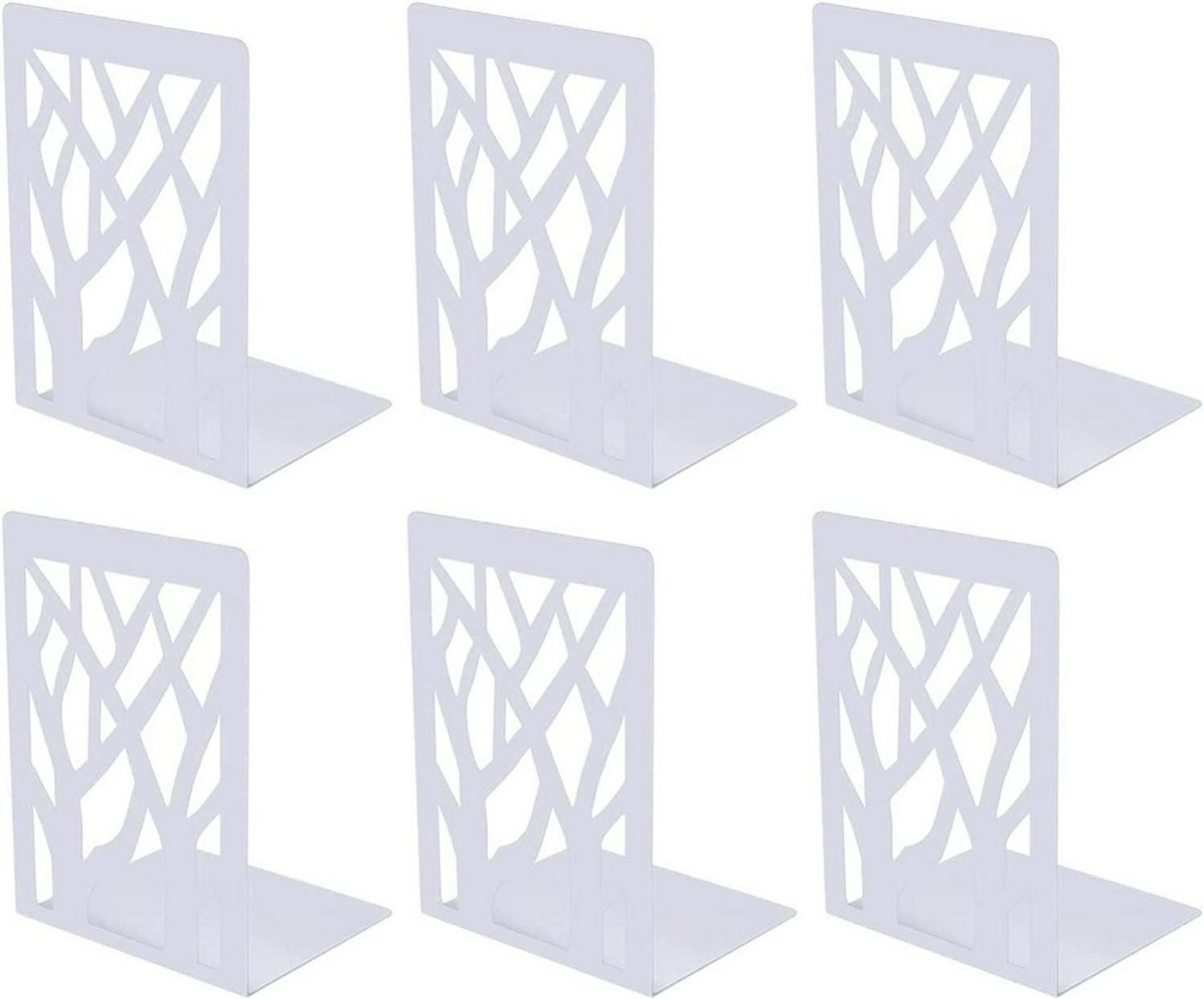 LuxusKollektion Buchstütze 3er Set Metall-Buchstützen Weiß Bücher Halter Regal Buchstopper Bild 1