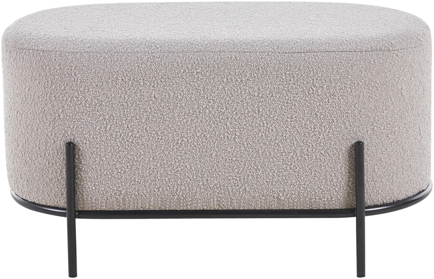 Polsterhocker Bouclé Stoff Taupe Sitzhocker Hocker Fußhocker Stoffhocker Bild 1