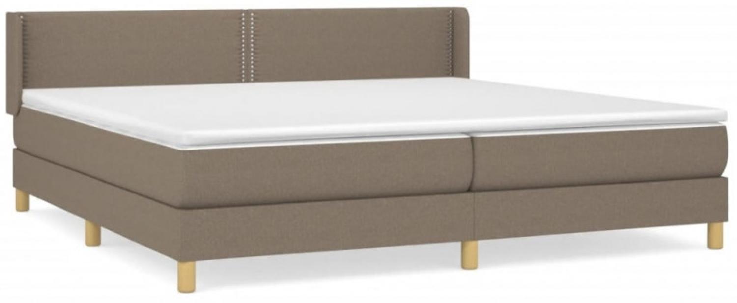 Boxspringbett mit Matratze Stoff Taupe 200 x 200 cm, Härtegrad: H2 [3130221] Bild 1