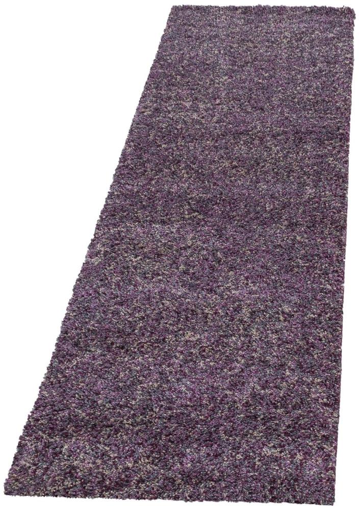 Hochflor Teppich Enrico Läufer - 80x150 cm - Lila Bild 1