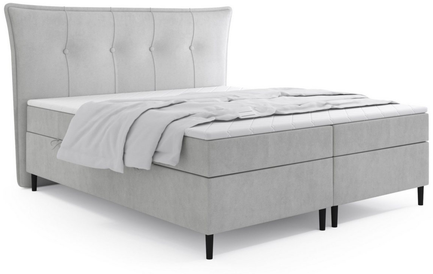 Labett Boxspringbett mit Bettkasten mit hohen Beinen ZOYA 140x200 160x200 180z200 200x200 (2 Bettkästen, Topper), 7-Zonen Taschenfederkernmatratze H3 oder H4 Bild 1